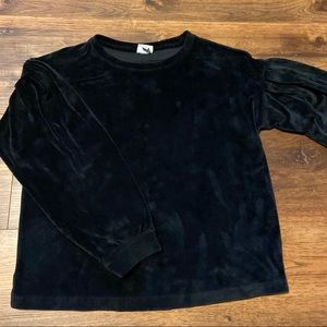 Velour Puff-Sleeve Top